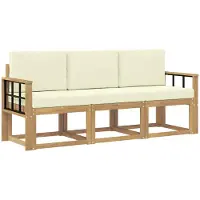 Syfax Outdoor-Sofagarnitur 3 stk. White and Cream 189.5 x 63 x 73 cm