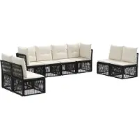 Syfax Gartensofa-set 8 stk. Schwarz Poly-Rattan
