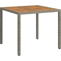 Syfax Gartentisch Grau 90 x 90 x 75 cm Poly-Rattan