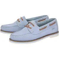Sioux Damen Mokassins Nakimba 67416 Hellblau Schlüpfschuhe