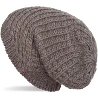StyleBREAKER Strickmütze "Grobstrick Beanie Mütze", Herren, grau (taupe), Obermaterial: 10% Viskose CV. 80% Polyacryl PAN. 10% Wolle WO., Modisch, Mützen Strickmütze