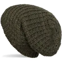 StyleBREAKER Strickmütze "Grobstrick Beanie Mütze", Herren, grün (oliv), Obermaterial: 10% Viskose CV. 80% Polyacryl PAN. 10% Wolle WO., Modisch, Mützen Strickmütze
