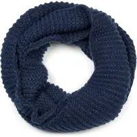 StyleBREAKER Loop "Strick Loop Wellenmuster", Damen, blau (dunkelblau), Obermaterial: 100% Polyacryl PAN., Modisch, Modetücher Loop
