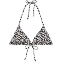Marc O'Polo Bandeau-Bikini-Top "Millefleur", Damen, Gr. XS (34), N-Gr, schwarz-weiß (millefleur print schwarz navy), Obermaterial: 84% Polyamid, 16% Elasthan, Bikini-Oberteile Bandeau-Bikini-Top