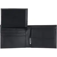 OXMOX Leder Geldbörse Leather RFID Protect Querscheinbörse Footsteps 2.0 Embossed Black schwarz