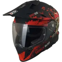 Broken Head Enduro Helm Jack S. VX2 Rot + Blau Verspiegeltes Visier XS (53-54 cm)