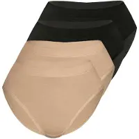 Sassa Minislip "4er Sparpack Slip Mini LOVELY SKIN", Damen, Gr. 40, bunt (schwarz beige), Obermaterial: 95% Modal CMD. 5% Elasthan EL., Unterhosen Minislip