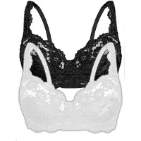 Sassa 2er Pack Bügel BH CLASSIC LACE Schwarz Weiss