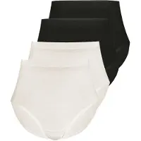 Sassa Maxislip "4er Sparpack Slip Maxi LOVELY SKIN", Damen, Gr. 46, bunt (schwarz ivory), Obermaterial: 95% Modal CMD. 5% Elasthan EL., Unterhosen Maxislip