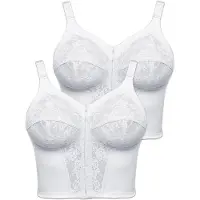 Susa Entlastungs-BH "2er Pack Longline BH Classics", Damen, Gr. 120, Cup D, weiß (weiß weiß), Obermaterial: 65% Polyamid PA. 25% Elasthan EL. 10% Baumwolle CO., BHs Entlastungs-BH