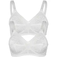 Sassa Soft-BH "2er Pack Soft BH SHINY JACQUARD", Damen, Gr. 90, Cup C, weiß (weiß weiß), Obermaterial: 50% Polyester PES. 47% Polyamid PA. 3% Elasthan EL., BHs Soft-BH