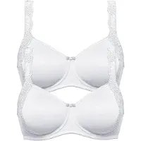 Susa Minimizer-BH "2er Pack Minimizer BH mit Bügel London", Damen, Gr. 85, Cup D, weiß (weiß weiß), Obermaterial: 77% Polyamid PA. 23% Elasthan EL., BHs Minimizer-BH