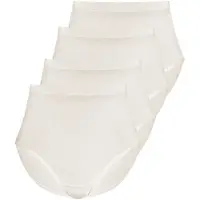 Sassa Maxislip "4er Sparpack Slip Maxi LOVELY SKIN", Damen, Gr. 50, bunt (ivory ivory), Obermaterial: 95% Modal CMD. 5% Elasthan EL., Unterhosen Maxislip