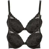 Lisca Push-up-BH "2er Pack Push up BH Evelyn", Damen, Gr. 75, Cup B, schwarz, Spitze, Obermaterial: 82% Polyamid PA. 18% Elasthan EL., BHs Push-up-BH