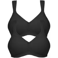 Susa Bügelloser BH "2er Pack BH ohne Bügel Topsy", Damen, Gr. 95, Cup C, schwarz (schwarz schwarz), Stoff, Obermaterial: 83% Polyester PES. 17% Elasthan EL., BHs Bügelloser BH