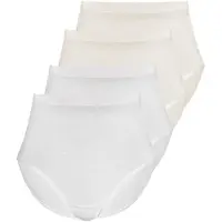 Sassa Maxislip "4er Sparpack Slip Maxi LOVELY SKIN", Damen, Gr. 48, bunt (ivory weiß), Obermaterial: 95% Modal CMD. 5% Elasthan EL., Unterhosen Maxislip