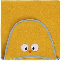 Egeria Kapuzenhandtuch "OWL", gelb, B:70cm L:100cm, Frottier, Baumwolle, Handtücher, Kapuzenhandtuch, mit Eulen Applikation