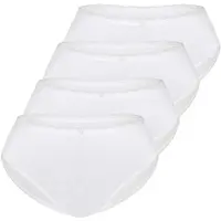 Sassa Slip "4er Sparpack Slip STRIPE RANGE", Damen, Gr. 38, weiß (weiß weiß), Obermaterial: 95% Viskose CV. 5% Elasthan EL., Unterhosen Slip