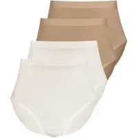 Sassa Maxislip "4er Sparpack Slip Maxi LOVELY SKIN", Damen, Gr. 44, bunt (ivory beige), Obermaterial: 95% Modal CMD. 5% Elasthan EL., Unterhosen Maxislip