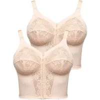 Susa Entlastungs-BH "2er Pack Longline BH Classics", Damen, Gr. 105, Cup D, beige (beige beige), Obermaterial: 65% Polyamid PA. 25% Elasthan EL. 10% Baumwolle CO., BHs Entlastungs-BH
