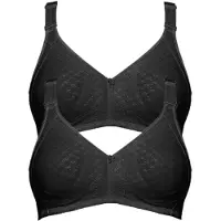 Susa Bügelloser BH "2er Pack BH ohne Bügel Topsy Plus", Damen, Gr. 95, Cup E, schwarz (schwarz schwarz), Stoff, Obermaterial: 40% Baumwolle CO. 30% Polyamid PA. 30% Elasthan EL., BHs Bügelloser BH