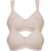 Susa Bügelloser BH "2er Pack BH ohne Bügel Topsy", Damen, Gr. 80, Cup A, beige (cappuccino cappuccino), Stoff, Obermaterial: 83% Polyester PES. 17% Elasthan EL., BHs Bügelloser BH