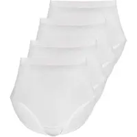 Sassa Maxislip "4er Sparpack Slip Maxi LOVELY SKIN", Damen, Gr. 48, weiß (weiß weiß), Obermaterial: 95% Modal CMD. 5% Elasthan EL., Unterhosen Maxislip
