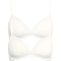 Lisca Triangel-BH "2er Pack Triangel BH ohne Bügel Ines", Damen, Gr. 85, Cup A, beige (cream), Spitze, Obermaterial: 95% Baumwolle CO. 5% Elasthan EL., BHs Triangel-BH
