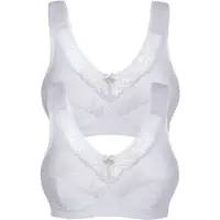 Susa Entlastungs-BH "2er Pack Entlastungs BH ohne Bügel Basic", Damen, Gr. 85, Cup B, weiß (weiß weiß), Stoff, Obermaterial: 55% Polyamid PA. 39% Baumwolle CO. 6% Elasthan EL., BHs Entlastungs-BH