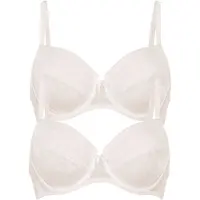 Anita Bügel-BH "2er Pack Bügel BH Fleur", Damen, Gr. 70, Cup D, beige (crystal crystal), Spitze, Obermaterial: 87% Polyamid PA. 13% Elasthan EL., BHs Bügel-BH