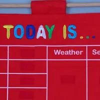 Gistuch Kinderkalender zum Aufhängen an der Wand, Wetter, Jahreszeit, Datum, Monate, Jahr, Tag für Kinder, Früherziehung, Vorschule