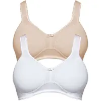 Susa 2er Pack Entlastungs BH ohne Bügel Basics Weiss cappuccino