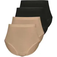 Sassa Maxislip "4er Sparpack Slip Maxi LOVELY SKIN", Damen, Gr. 42, bunt (schwarz beige), Obermaterial: 95% Modal CMD. 5% Elasthan EL., Unterhosen Maxislip