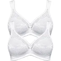 Susa Soft-BH "2er Pack BH ohne Bügel Topsy", Damen, Gr. 90, Cup D, weiß (weiß weiß), Obermaterial: 63% Polyamid PA. 19% Baumwolle CO. 18% Elasthan EL., BHs Soft-BH