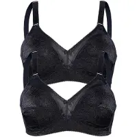 Sassa Soft-BH "2er Pack Soft BH SHINY JACQUARD", Damen, Gr. 85, Cup C, schwarz (schwarz schwarz), Obermaterial: 50% Polyester PES. 47% Polyamid PA. 3% Elasthan EL., BHs Soft-BH