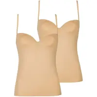 Nina von c. BH-Hemd NINA VON C. "2er Pack BH Hemdchen Secret", Damen, Gr. 85, Cup C, beige (caramel caramel), Obermaterial: 95% Polyamid PA. 5% Elasthan EL., BHs BH-Hemd