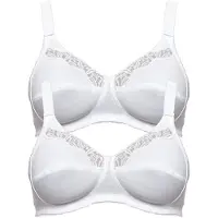 Susa 2er Pack BH ohne Bügel Cotton Weiss Weiss