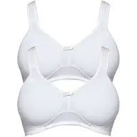 Susa Entlastungs-BH "2er Pack Entlastungs BH ohne Bügel Basics", Damen, Gr. 85, Cup D, weiß (weiß weiß), Stoff, Obermaterial: 97% Baumwolle CO. 3% Elasthan EL., BHs Entlastungs-BH