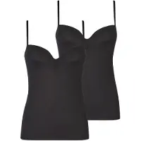Nina von c. BH-Hemd NINA VON C. "2er Pack BH Hemdchen Secret", Damen, Gr. 90, Cup C, schwarz (schwarz schwarz), Obermaterial: 95% Polyamid PA. 5% Elasthan EL., BHs BH-Hemd