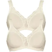 Viania Soft-BH "2er Pack Soft BH Helga", Damen, Gr. 90, Cup C, beige (cream cream), Stoff, Obermaterial: 68% Polyester PES. 13% Elasthan EL. 12% Baumwolle CO. 7% Polyamid PA., BHs Soft-BH