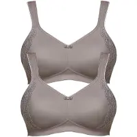 Susa Minimizer-BH "2er Pack Minimizer BH ohne Bügel London", Damen, Gr. 95, Cup F, lila (frosty lavender frosty lavender), Stoff, Obermaterial: 76% Polyamid PA. 24% Elasthan EL., BHs Minimizer-BH