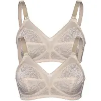 Sassa Soft-BH "2er Pack Soft BH SHINY JACQUARD", Damen, Gr. 75, Cup C, beige (champagner champagner), Obermaterial: 50% Polyester PES. 47% Polyamid PA. 3% Elasthan EL., BHs Soft-BH