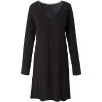 Sassa Nachthemd "Nachthemd CASUAL COMFORT", Damen, Gr. 42, N-Gr, schwarz, Obermaterial: 95% Viskose CV. 5% Elasthan EL., Kleider Nachthemd