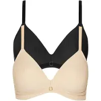 Lisca Schalen-BH "2er Pack Schalen BH ohne Bügel Laura", Damen, Gr. 95, Cup C, bunt (schwarz, vanilla cream), Stoff, Obermaterial: 75% Polyamid PA. 25% Elasthan EL., BHs Schalen-BH