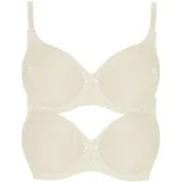 Viania T-Shirt-BH "2er Pack Spacer Bügel BH Carola", Damen, Gr. 95, Cup F, beige (cream cream), Stoff, Obermaterial: 62% Polyamid PA. 27% Polyester PES. 11% Elasthan EL., BHs T-Shirt-BH
