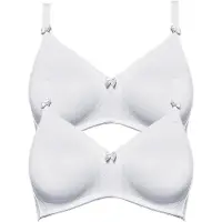 Susa Bügelloser BH "2er Pack BH ohne Bügel Topsy", Damen, Gr. 80, Cup D, weiß (weiß weiß), Obermaterial: 82% Polyamid PA. 18% Elasthan EL., BHs Bügelloser BH