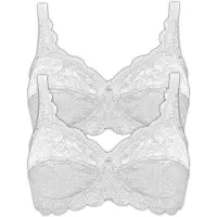 Susa 2er Pack BH ohne Bügel Latina Weiss Weiss
