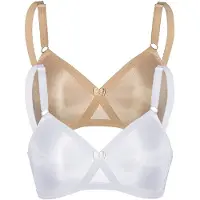 Sassa 2er Pack Soft BH mit Kreuzblende Functional Bras sassa Weiss puder