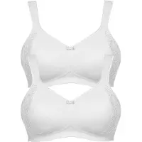 Susa Minimizer-BH "2er Pack Minimizer BH ohne Bügel London", Damen, Gr. 105, Cup B, weiß (weiß weiß), Stoff, Obermaterial: 76% Polyamid PA. 24% Elasthan EL., BHs Minimizer-BH