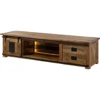 MASSIVMOEBEL24.DE TV-Board Mango / Altholz 200x55x50 natur lackiert RAILWAY LUX #131